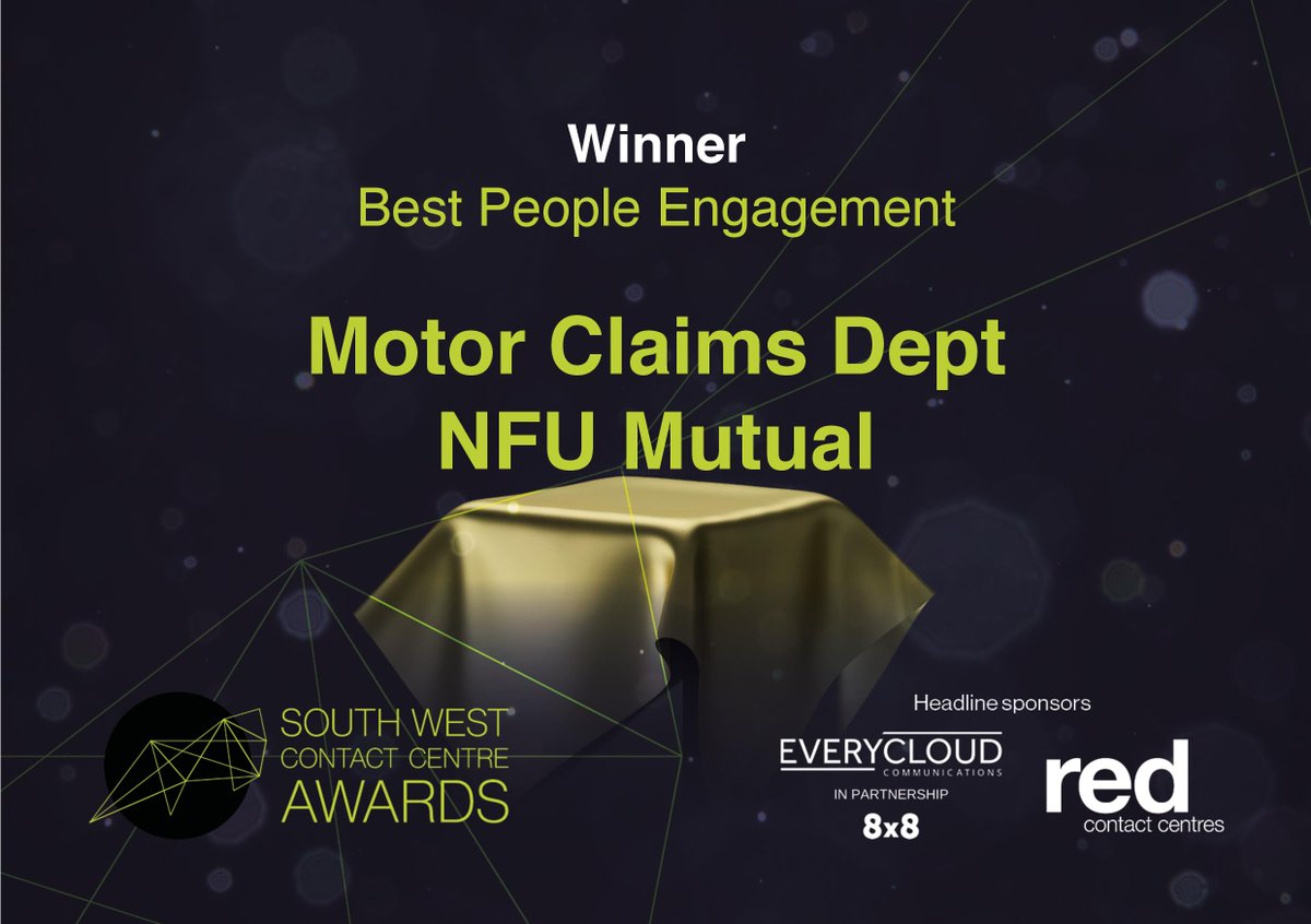 SWCCF1's tweet photo. π₯ππ₯Huge Congratulations π₯ππ₯
WINNER
Best People Engagement
Motor Claims Dept - @nfum
HEADLINE SPONSORS @EveryCloud_UK in partnership with @8x8UK @RedRecruitment1 and Category Sponsor @SenseeCareers #SWCCFAWARDS2020 https://t.co/WnoCagwq61