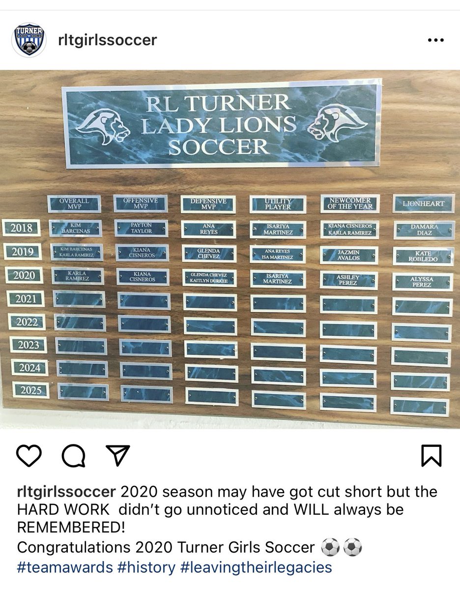 RLTGirlsSoccer's tweet photo. Congratulations to our 2โฝ๏ธ2โฝ๏ธ Team Award Recipients!! They are #leavingtheirlegacy for our Program! #HardWorkGetsNoticed
@rltcfb @RamirezCoach @PutterRenee @kaitlyn_durk @CFBISD @binionator @amybridgesrlt @grinageacfbisd1 https://t.co/K9b52qAwYN