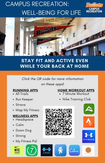 Hey Gettysburgians!

Check out this guide to fitness and mental well-being over break! Stay active and healthy!

Happy Holidays,
Campus Recreation