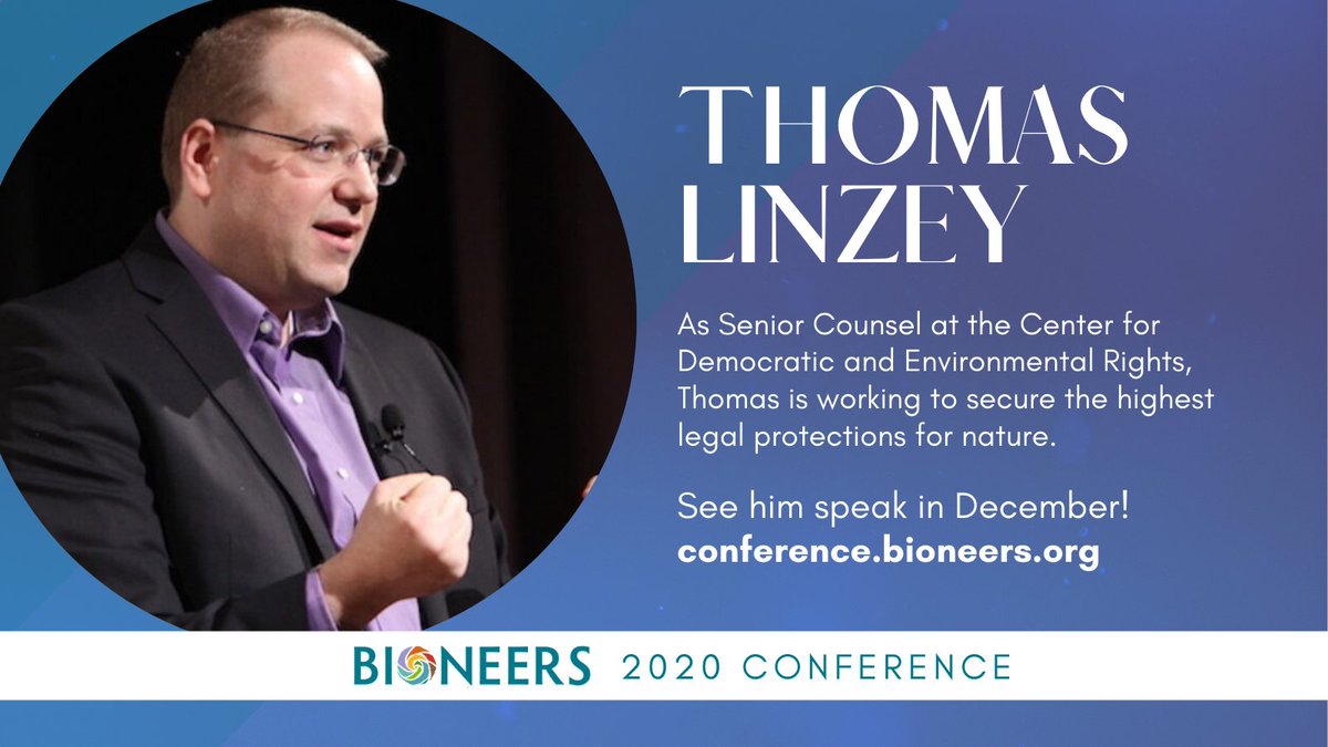 bioneers's tweet photo. Thomas Linzey is making strides in the @RightsofNature movement. This framework guarantees the highest legal protections for #nature & uplifts #Indigenous worldviews. Don’t miss his keynote speech at the #Bioneers2020 Conference! Register now: https://t.co/h6RH6rXzoQ https://t.co/lRLuaBPbWd