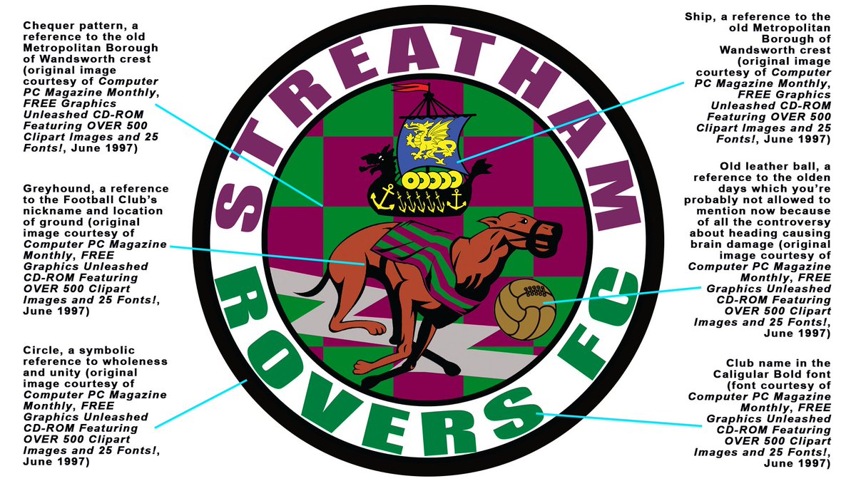 A lot of you have asked how we put together the current version of our club badge and what each component means.

So, we have compiled this diagram to help explain the emblem which was first revealed in July 1997. #SRFC #UpTheGreyhounds #COYBIPAG #AubergineArmy #ThinkAboutGoals
