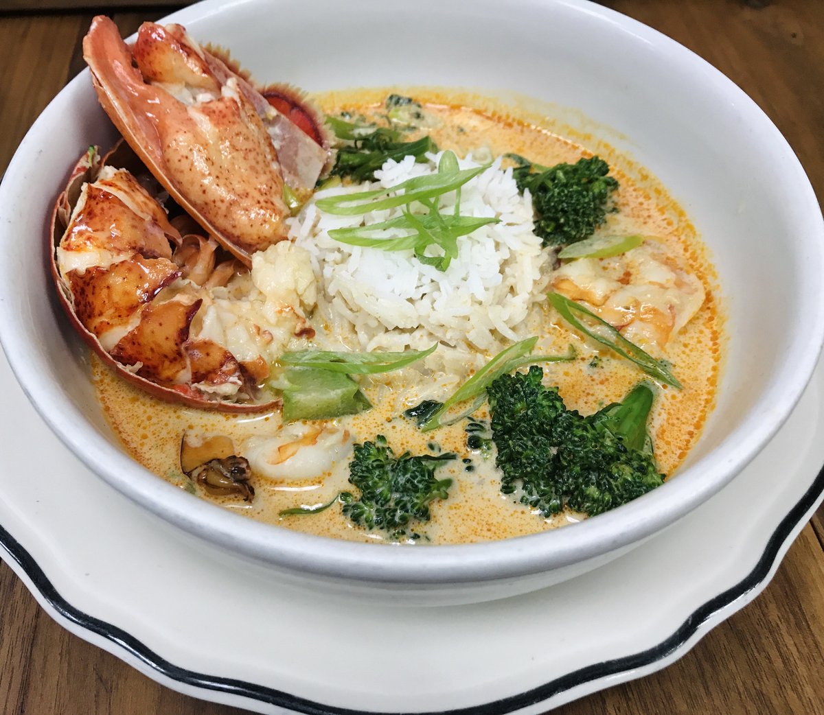 Lobster &amp; Shrimp Curry, part of our special dinner family package  😋🤤🤤