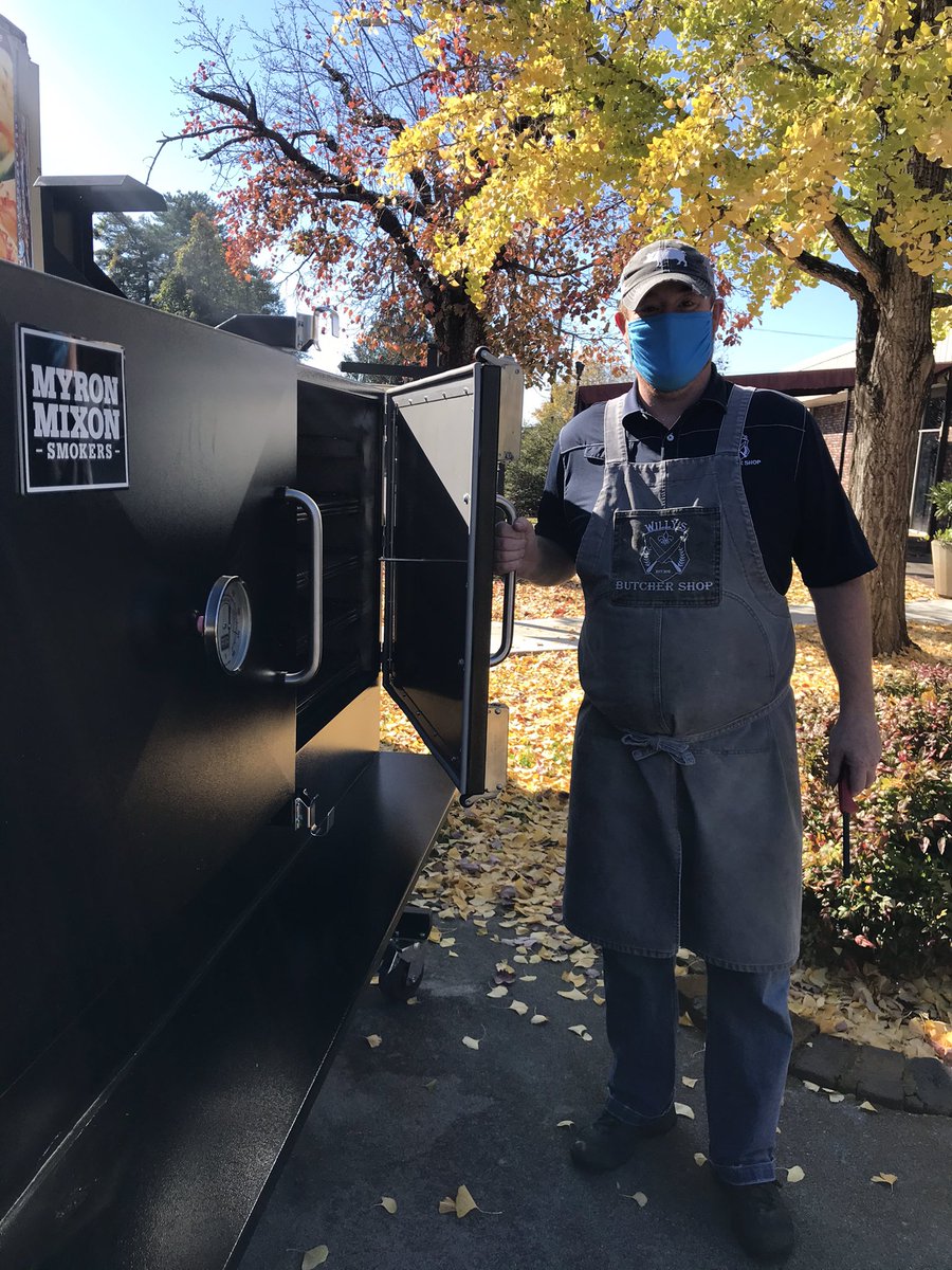 Christmas came early at Willy’s Butcher Shop! Bigger smoker to serve you better! Thank Myron Mixon!