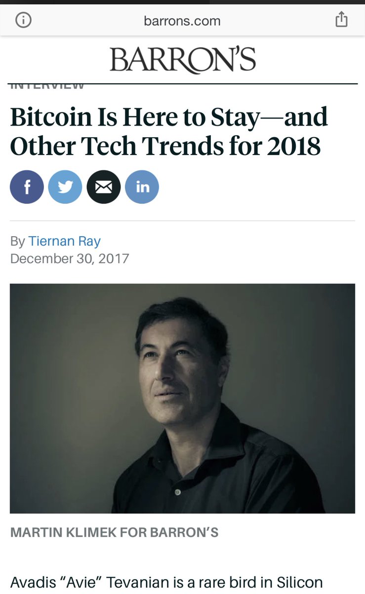 Barron's shilling Bitcoin. 

They have an impeccable record of being Counter-Indicators. I'm scared.