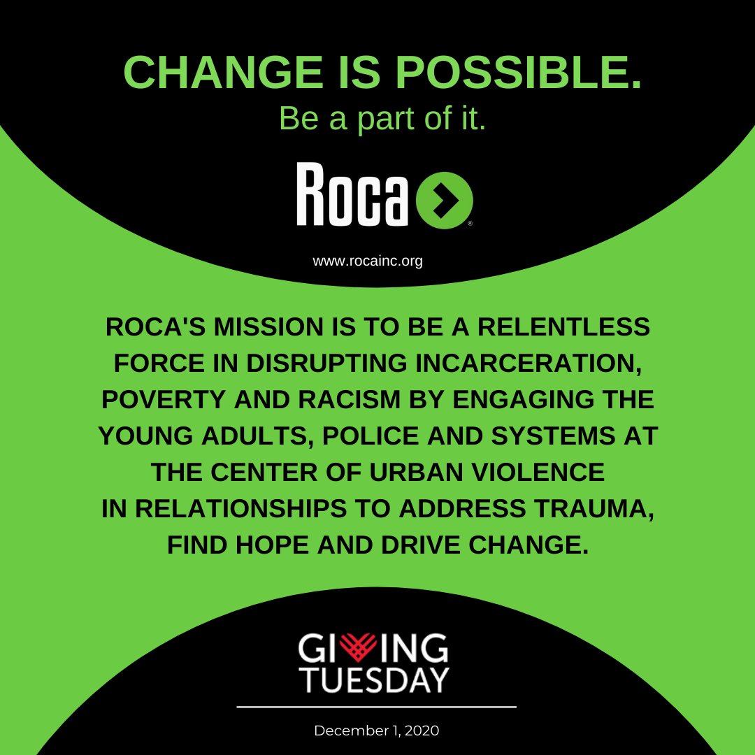 RocaInc's tweet photo. Changing young people’s perspectives & behaviors takes all of us. Make Change possible this #GivingTuesday #Donate here: https://t.co/bx9PzlFSUO
#GivingTuesday20 #GivingTuesdayMA #GivingTuesdayMD #ChangeIsPossible https://t.co/emz1Kbyl5M
