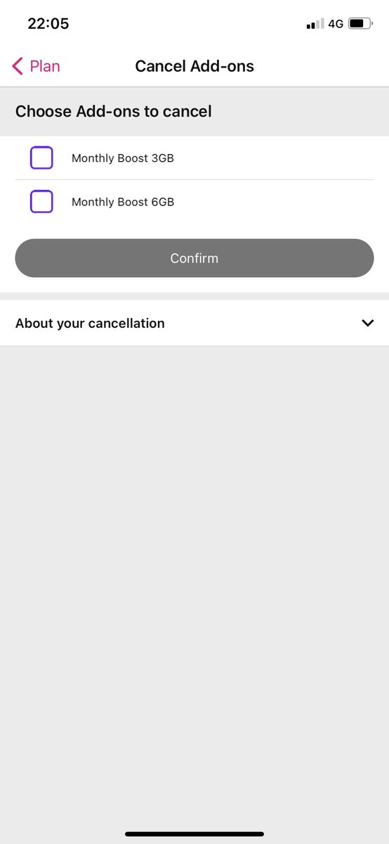 Swannnnny's tweet photo. @ThreeUK Why am I unable to cancel add ons to my contract? Conveniently, on the app - I can do everything but tick the box to remove... #three https://t.co/tedBXXNNuV
