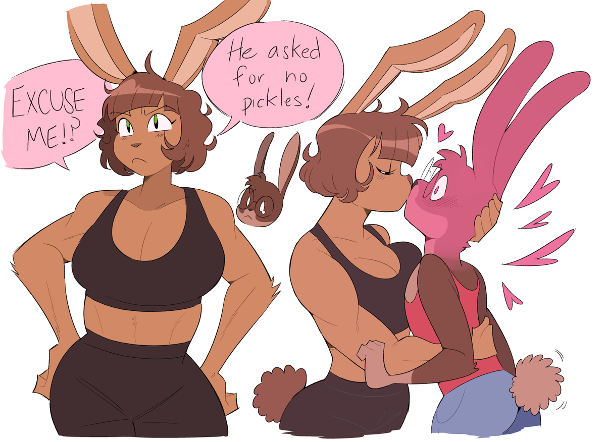 Idolomantises's tweet photo. dwarf bunny and his big bunny gf https://t.co/wp7DK2SBzF