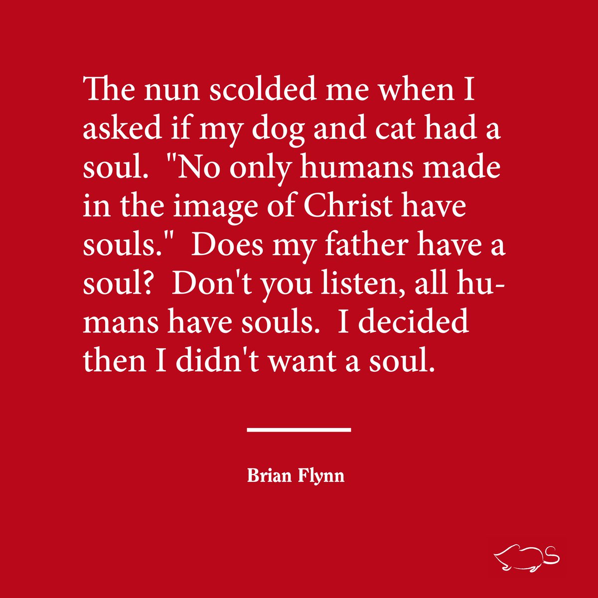 The first poem of our new “featured poem” series is from Brian Flynn titled “The nun scolded me when I asked if my dog and cat had a soul”—read the full poem on the front page of our site now. Link in bio✨