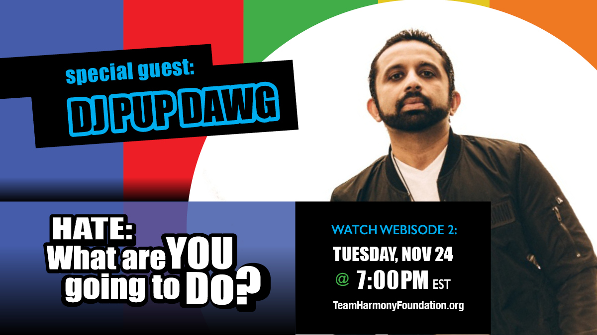 TeamHarmony2020's tweet photo. HATE: What are YOU Going to DO? webisode 2 will be premiering live on Tuesday, November 24th at 7:00 PM on https://t.co/CFrZnCpdSv. Join JAM'N 94.5 @djpupdawg as he interviews some of the biggest names in music about the state of hate, BLM &amp; racial and social justice. #THEndHate https://t.co/TC9CYRBolK