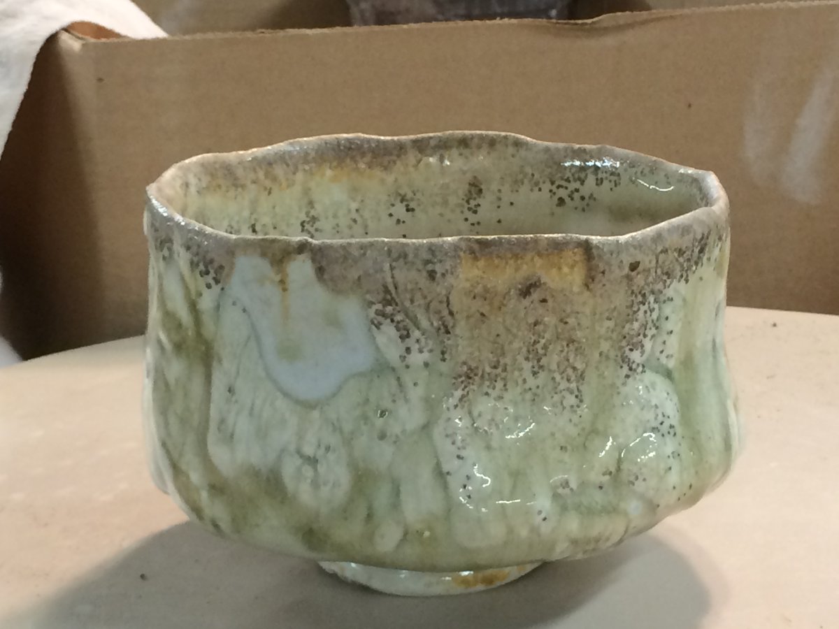 EricSerritella's tweet photo. Fun to make a tea bowl every few years. Wood fired courtesy @head.road.puddles at STARworks Center for Creative Enterprise where I'm currently an artist in residence.

#starworksnc #ericserritella #woodfire #teabowl #shino #starworksceramics #starworksresidency https://t.co/3U2AC4opdr