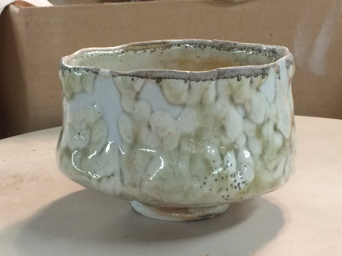 EricSerritella's tweet photo. Fun to make a tea bowl every few years. Wood fired courtesy @head.road.puddles at STARworks Center for Creative Enterprise where I'm currently an artist in residence.

#starworksnc #ericserritella #woodfire #teabowl #shino #starworksceramics #starworksresidency https://t.co/3U2AC4opdr