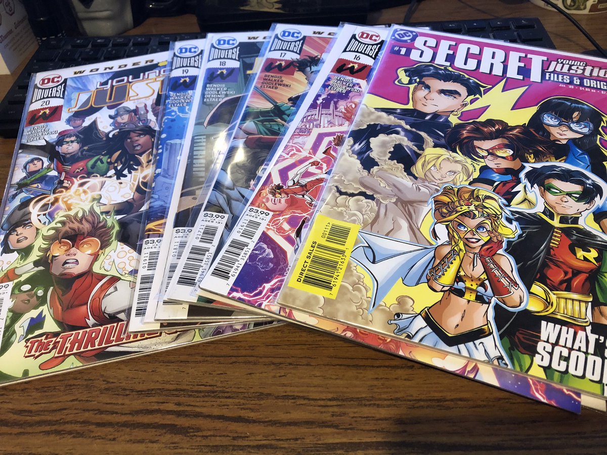 ELYJPodcast's tweet photo. I know it’s been a minute but tonight we record! Wrap the 2019/2020 Bendis run, then we plant our foot firming back in 1998 YJ proper, plus a few other YJ books and media as well! https://t.co/uIpHuCjzHf
