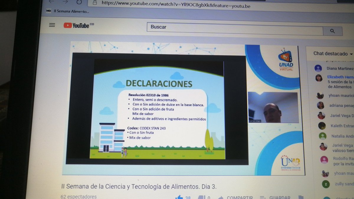 3ra charla de la 4ta seccion de la II Semana de  la Ciencia y Tecnología de Alimentos Tema: Innovación en procesos lácteos:Caso de estudio yogurt, origen y declaraciones del yogurt <a href="/UniversidadUNAD/">Universidad UNAD</a> <a href="/ClaudioCamiloG1/">Claudio Camilo Gonzá</a> <a href="/IngClaraS/">Clara Sanchez</a> <a href="/lauramreyes1/">lauramreyes</a> <a href="/IngYuneidys/">Ing. YUNEIDYS OÑATE</a> <a href="/CaroLeonV1/">Carolina León </a> <a href="/Paulis0317/">Paula Méndez</a>