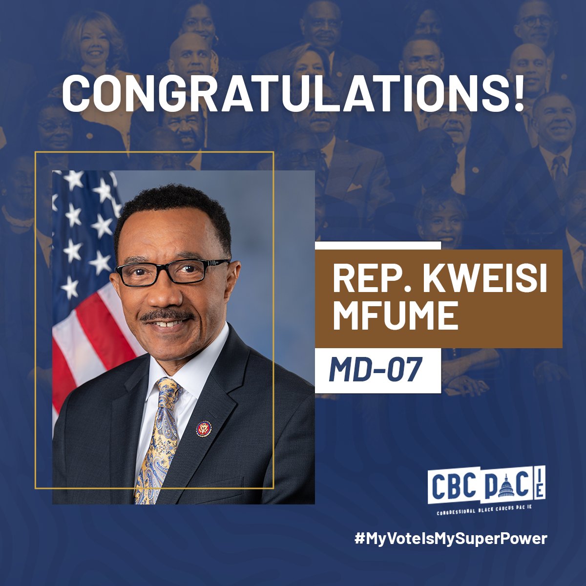 CBCPACIE's tweet photo. Congratulations @RepKweisiMfume https://t.co/lM9FgttESB