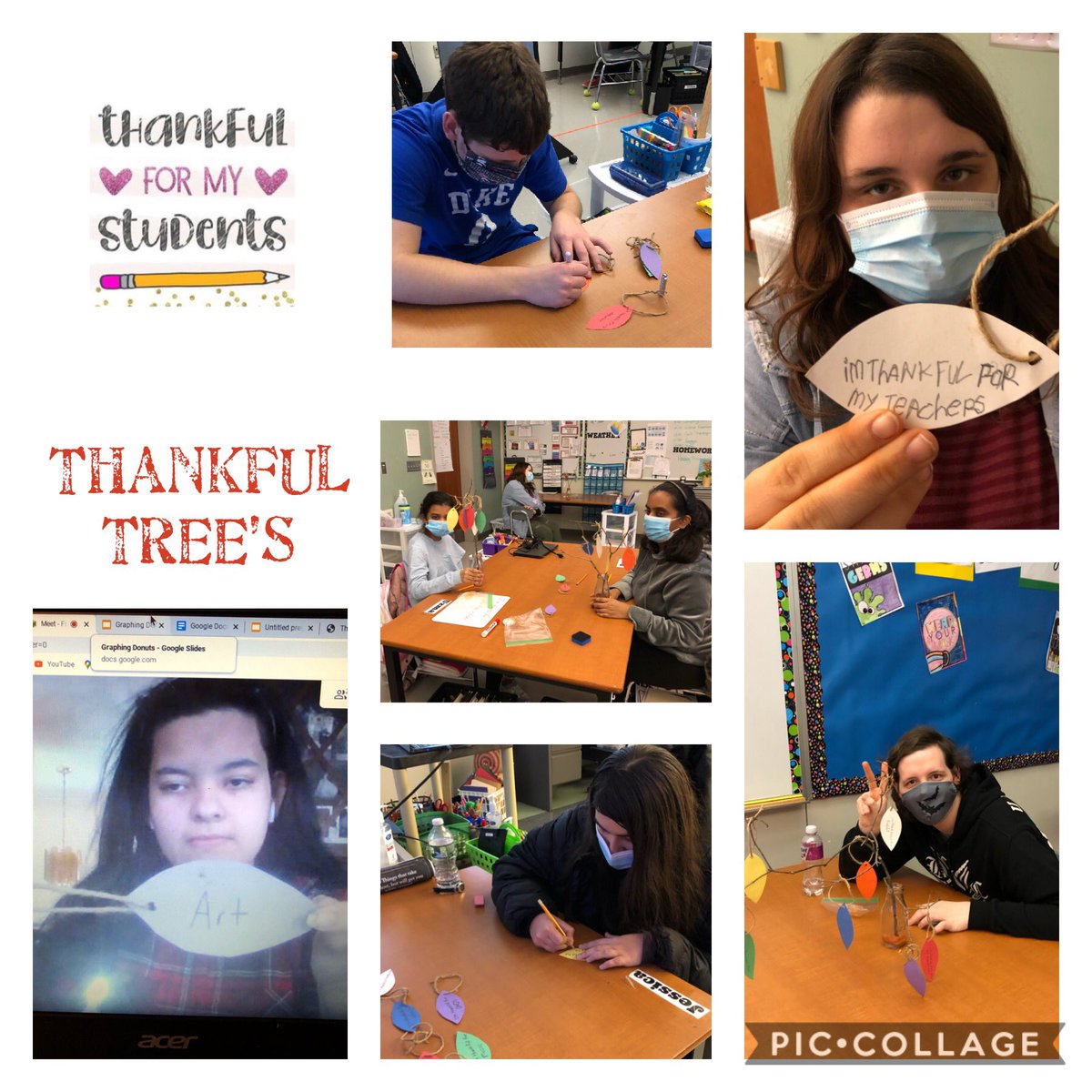 Fun Friday! We made Thankful Tree’s. Taking a minute to think about all the great things we have in our life! #luckyteacher#gratefulstudents