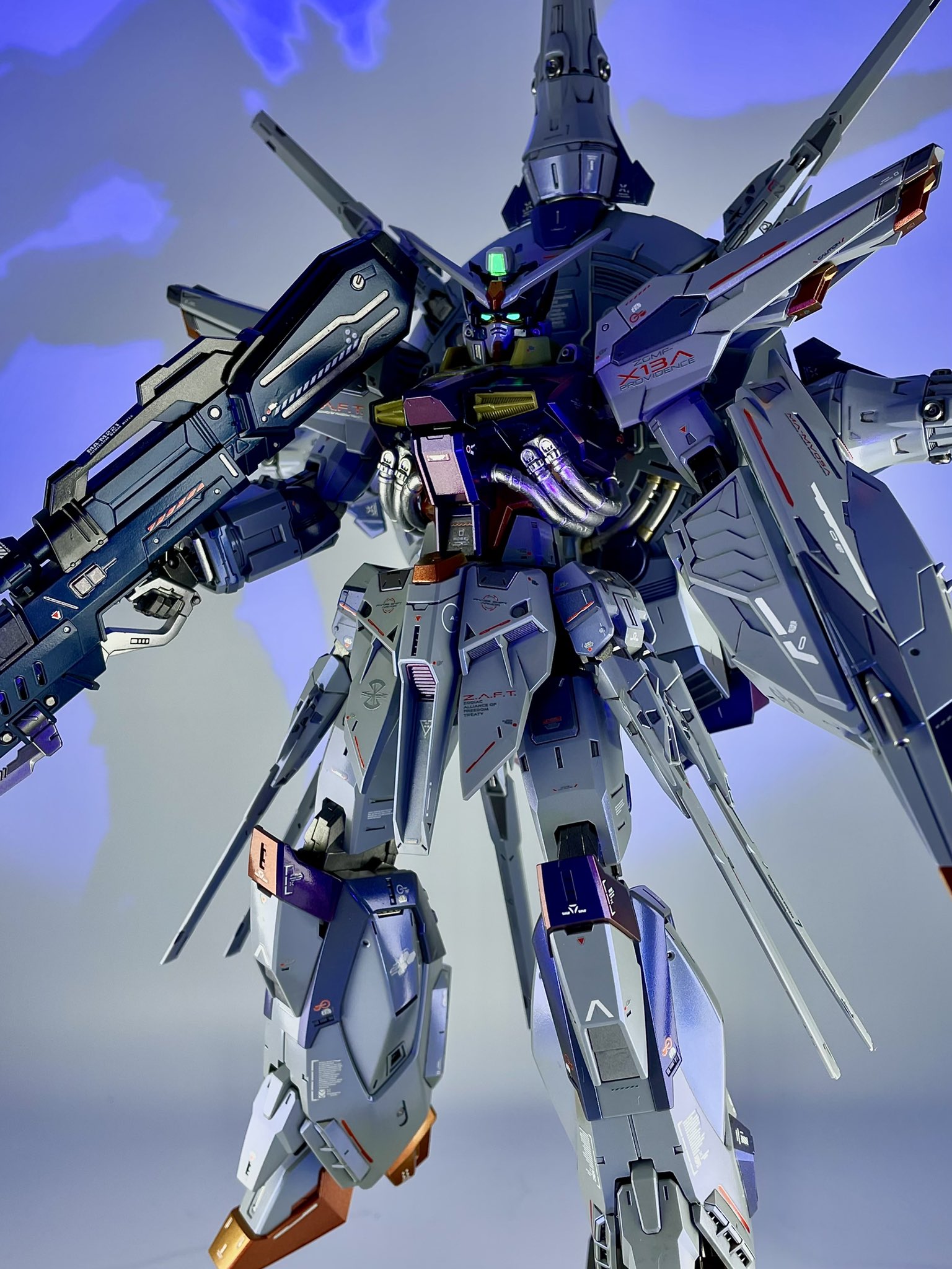 エヴィン プロヴィデンスガンダム完成 偏光塗料でフェイズシフト感を 次はフリーダムを作って並べたいなぁ ガンプラ みんなでガンプラ ガンプラの画像を貼るとrtされると聞いて ガンダムseed T Co Ikhmexhemn Twitter