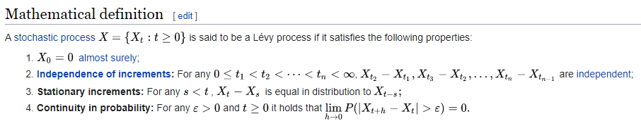 Note that I am not yet making assumptions about things like market structure or aggregate Gaussian behavior or anything! Just the above five assumptions! In fact, given assumption 0 (stochasticity+log space), we can rewrite 1-4 quite precisely as using fancy math as follows: