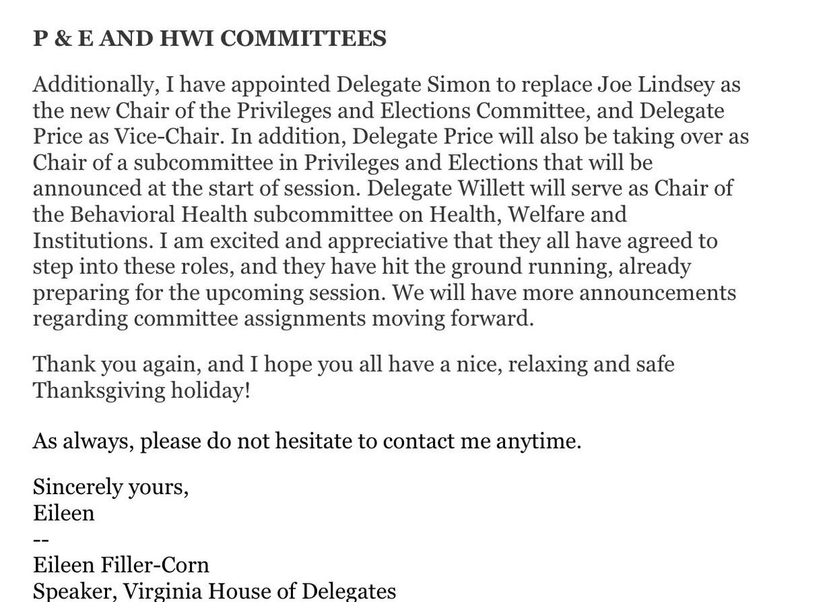 vaplan2018's tweet photo. Exciting changes in the House Privileges & Elections Committee after Chair @joelindseyva90 leaves to judgeship—the super dynamic duo of @marcussimon & @PriceForDel95 become Chair & Vice-Chair (& Subcom Chair), respectively. All year I’ve wanted to see Del Price chair a subcom! https://t.co/ivb6Iptub5