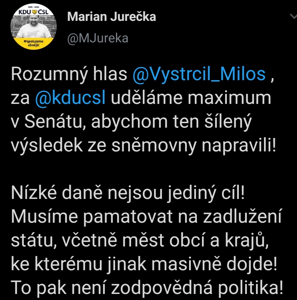 Jurečka a spol. proti zrušení superhrubé mzdy. Spoléhají na Senát. https://t.co/LT4lPLwMIN
