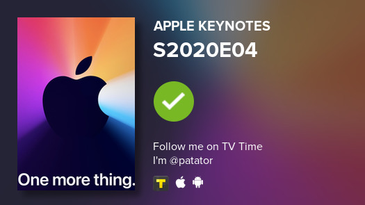 PatatoOor's tweet image. I&apos;ve just watched S2020E04 of Apple Keynotes! #applekeynotes  #tvtime tvtime.com/r/1xBzW