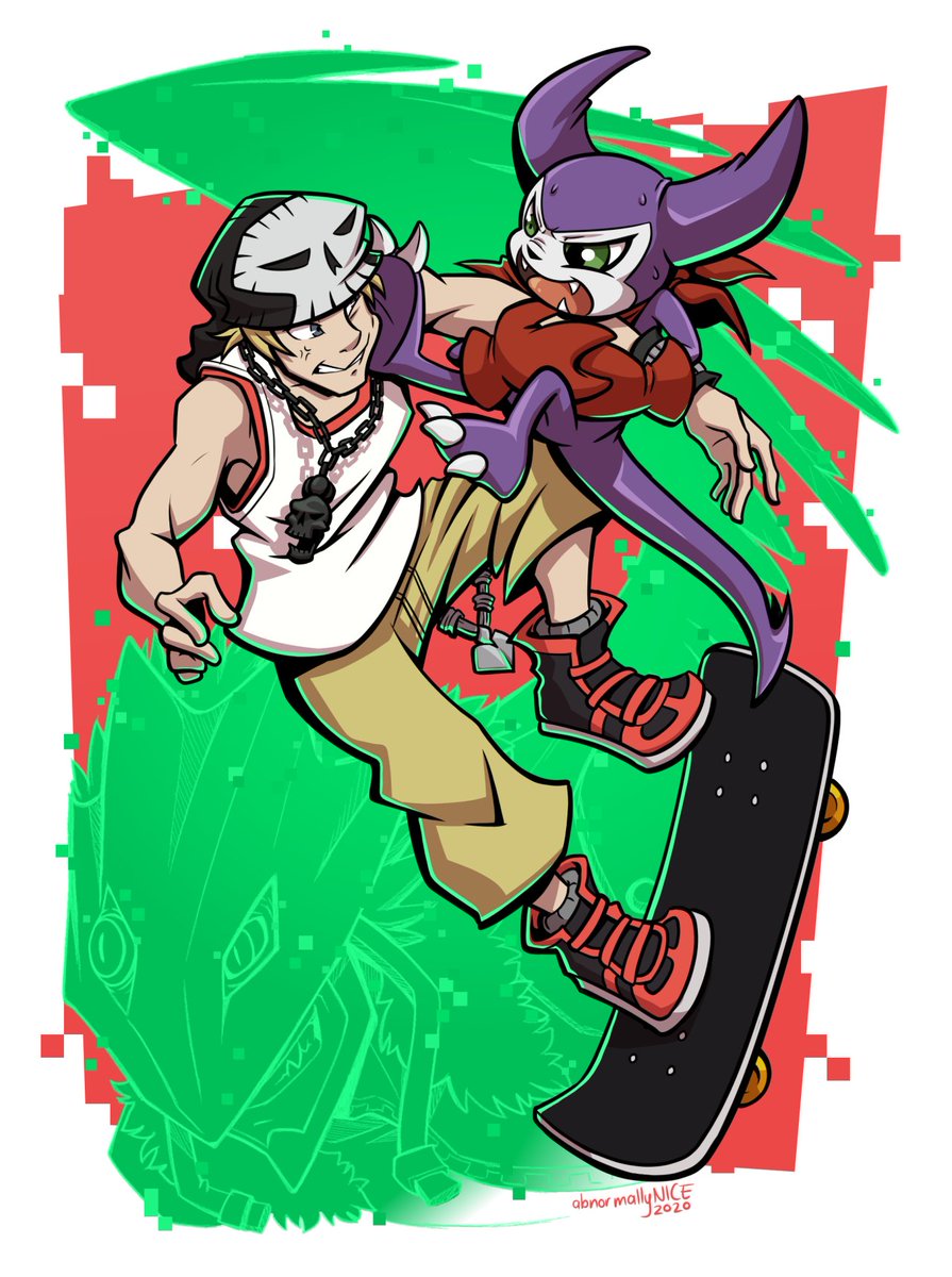 - The World Evolves With You -Beat and Impmon #twewy  #twewyfanart  #digimon(Art and HCs in thread 4/9)