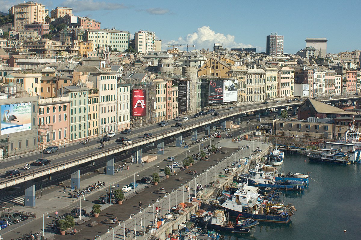 13/ But with the opening in the 1930s of the "Camionale", a toll, limited access modern road for trucks, the freight rail started to suffer from growing competition, growing in the post-WWII years with the massive freeway construction around Genoa.