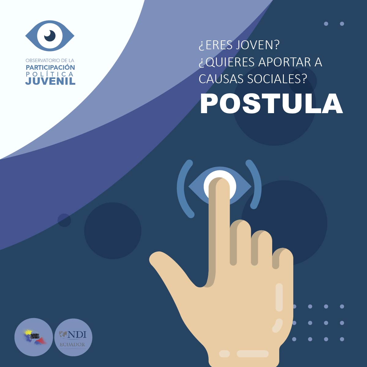 Obs_JovenesEc's tweet photo. Postúlate desde este 13 de Noviembre hasta el 30 Noviembre a nuestra escuela de LIDERAZGO JUVENIL.
https://t.co/woDvzUWxGV
#PolíticaConIdeasFrescas #postulaahora
✅ #JovenesPoliticos
Una iniciativa de: @HaciendoEC
Gracias al apoyo de: @NDI_Ecuador https://t.co/lVbFVRyVVz