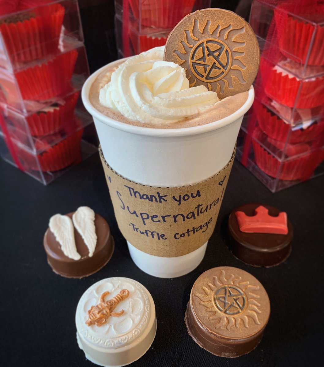 It’s hard to say goodbye. We love Supernatural along with all the fans and actors we have met over the years. 💗

What nerdy hot cocoa should we make next? 
#thankyousupernatural #supernatural #trufflecottage #truffles #utahcountybusiness #pleasantgrove #WinchestersForever  #akf