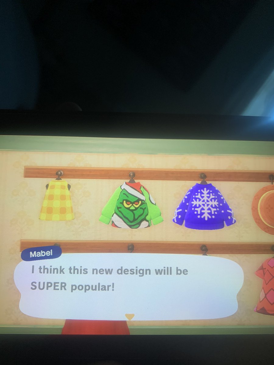 the_speducator_'s tweet photo. @NintenTalk I was told to tag you for my Grinch sweater I made on ACNH😀 #ACNHDesigns #ACNH #Grinch https://t.co/dxDqQPH7UL