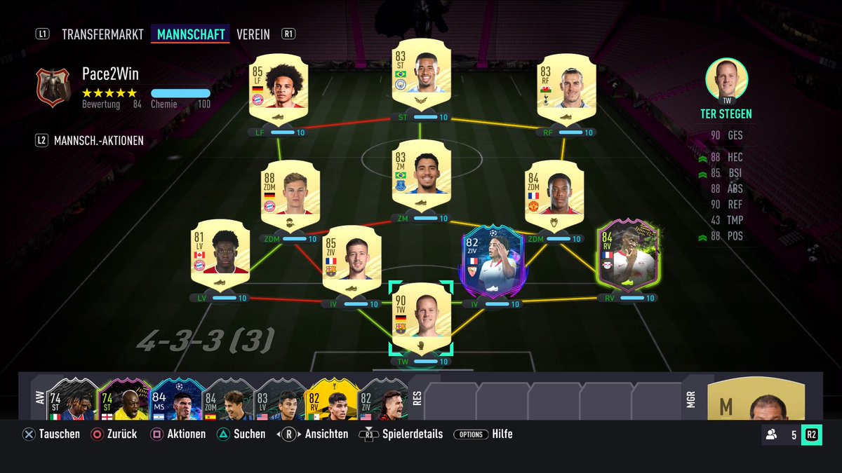 LeonHamdard's tweet photo. Hey Yaya das ist mein Team.Budget 200K.DieBank Mukiele Kounde sind untrade.Danke im vorraus! #PS4share #sheeshteam https://t.co/w6Wq3NM2Hq