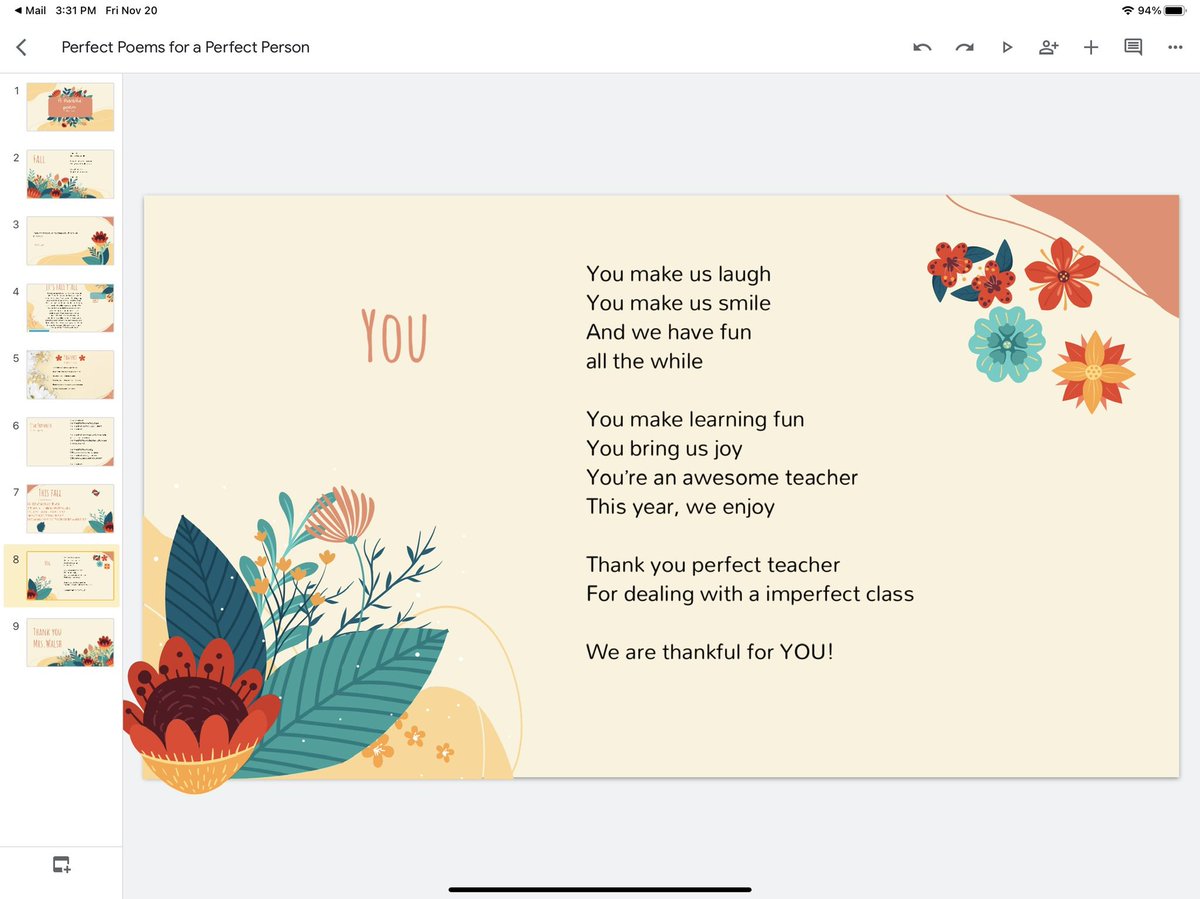 TechyMrsWalsh's tweet image. Working on poetry this week, some students finished early with their work and made some sweet poems for me! ❤️❤️❤️#1LISD