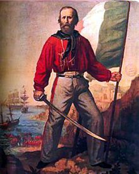 Guiseppe Garibaldi was an Italian patriot, a follower of the Young Italy movement. He escaped death sentence as result of a failed rebellion and went into exile to South America for 14 years where he raised the Italian legion and participated in wars in Brazil and Uruguay.