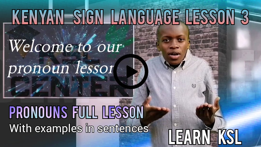 @KropMilcah @DeafKenya @Ncpwds @TV4Education

Kenyan Sign language lesson 3 - Pronouns 
'Learn Kenyan Sign language' 
youtu.be/HyFWxBFWDP0