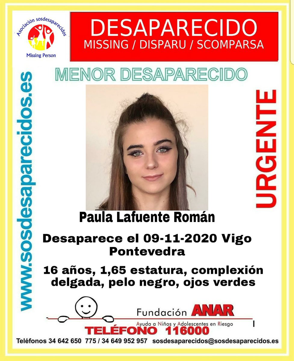 🆘#MUYURGENTE⚠️ 

Esta es Paula, una #menor que ha #desaparecido en #Vigo #Pontevedra

Si la has visto llámanos
 ☎062 
 ☎091
 ☎112 

Tu RT es muy importante