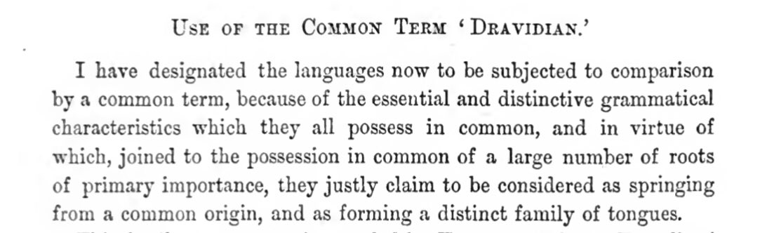 Name  #Dravidian for lang family was coined by Robert Caldwell who discussed this at length in “A Comparative Grammar of the Dravidian or South-Indian Family of Languages”1856He gives his rationale-justification, also cleverly sowing seeds for today’s “Dravidian movement”1/15