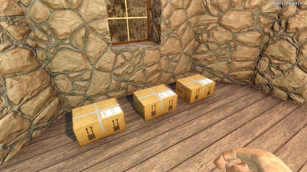 キューカッパー on Twitter "7days to die 『UNDEAD LEGACY』 最初に作れたチェストは 段ボール箱でした