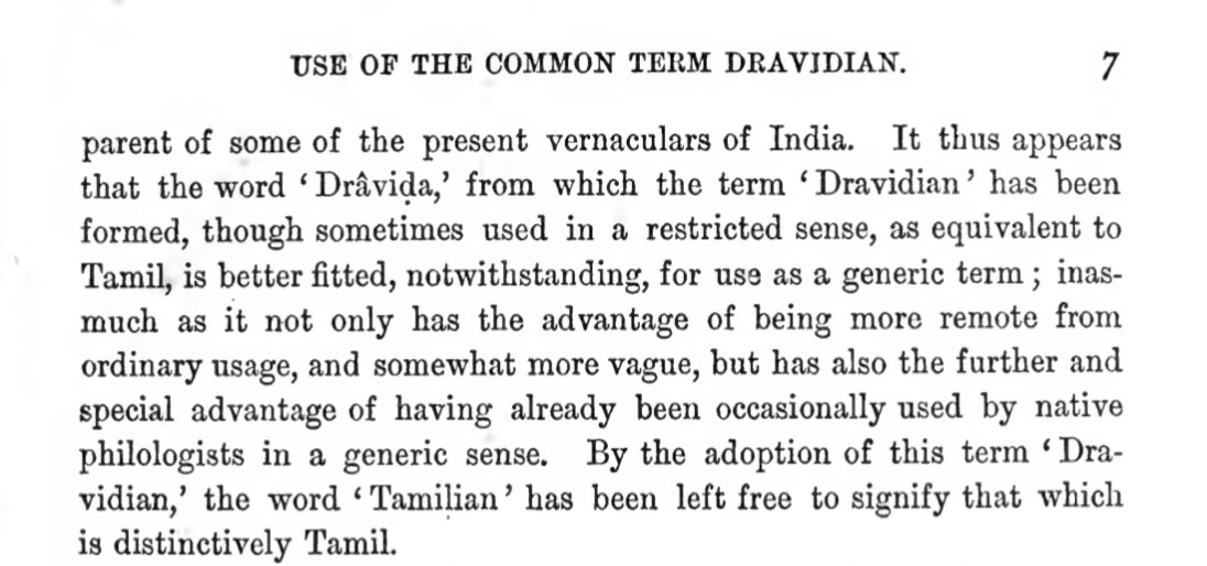 So he makes his final point to justify the use of the name  #Dravidian for the language familyThe question is, today, how commonly is the term “Dravida” understood as tamiZWhat could be a viable alternative name for the family? (It is not restricted to South India)15/15