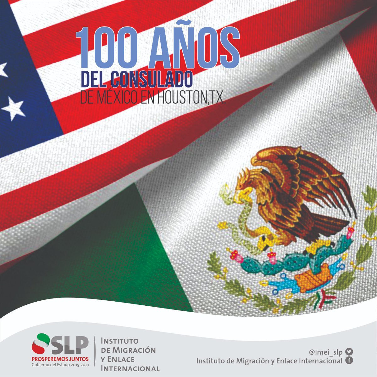 IMEI_SLP's tweet photo. En el 100o aniversario del @ConsulMexHou felicitamos a su titular @AliciaKerber, expresamos nuestra gratitud y nos unimos a tan importante celebración, muestra de que con voluntad y solidaridad podemos trabajar juntos por el bien de nuestra comunidad 🇲🇽🕊️🇺🇸 #100AñosMéxicoHouston https://t.co/d450JLrtB0