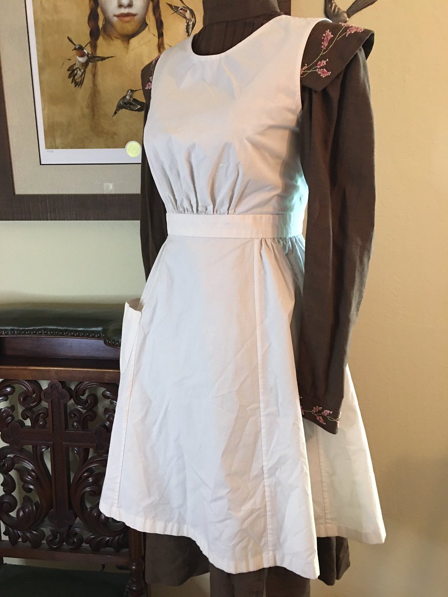 Sorry about the wrinkles. I’m too scared to iron these. These are hand embroidered. HAND EMBROIDERED! And there are buttons for days. And modern day cheat snaps. And again, to be clear, our petite girl is smaller than my dress form. Sorry for the fit. +