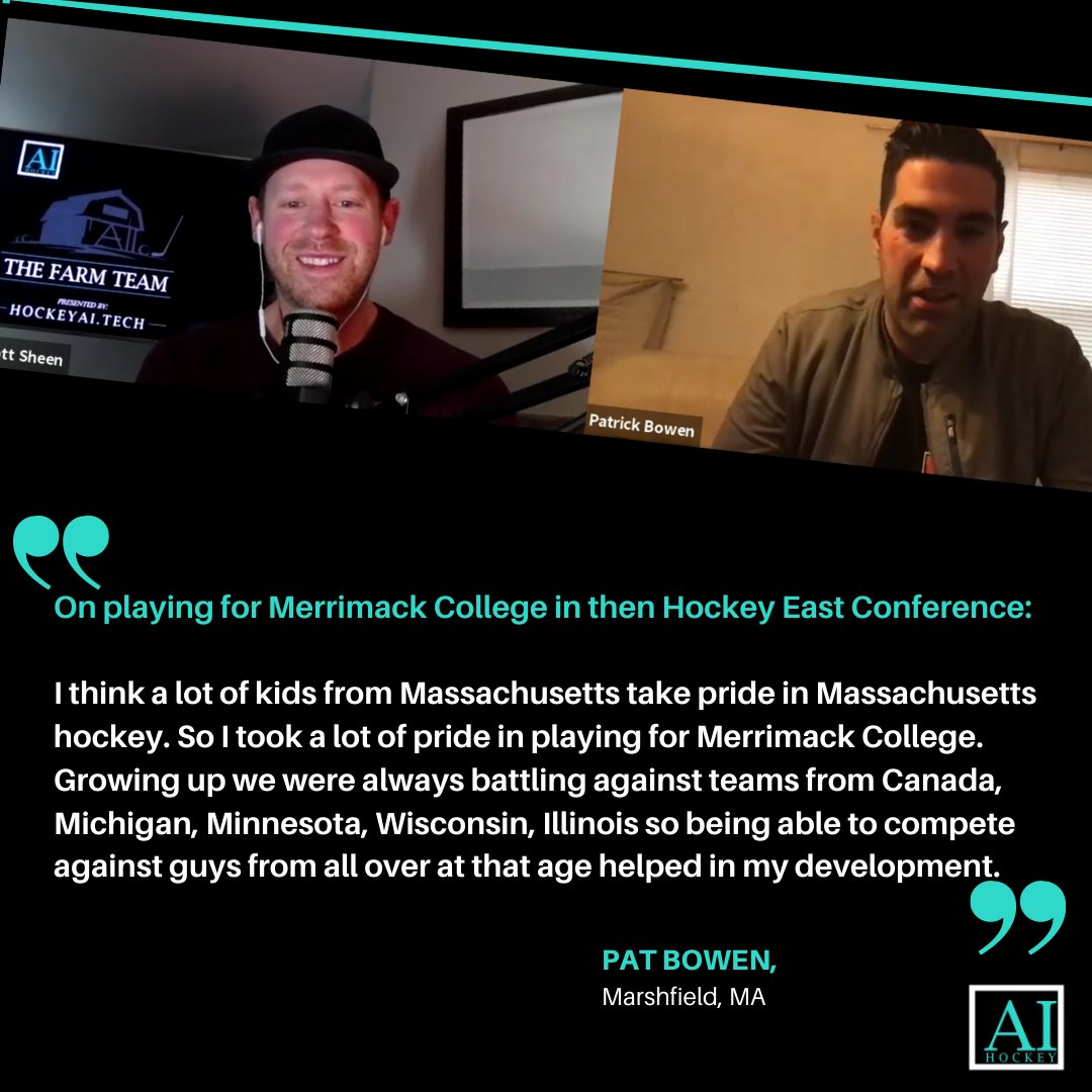 The Farm Team Episode 8: Featuring Patrick Bowen

- Minor and Jr. Hockey
- Playing in Hockey East
- Pro during the lock-out
- European experience
- Transition to Fire and Rescue

++ a ton more

Presented by: 
<a href="/Hockey_AI/">hockey_ai</a>

Listen Here: linktr.ee/thefarmteampod