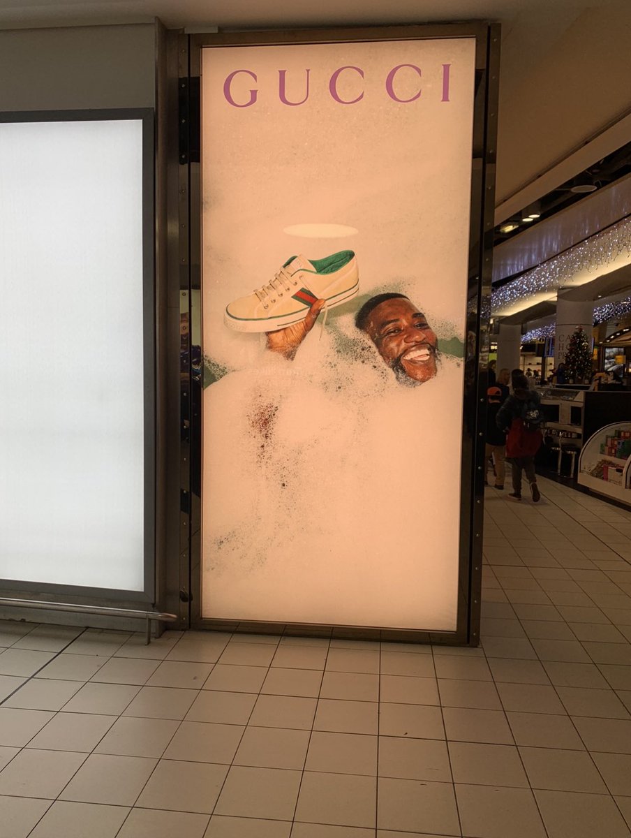 when i went to the UK they had GUCCI on the GUCCI ads in heathrow airport