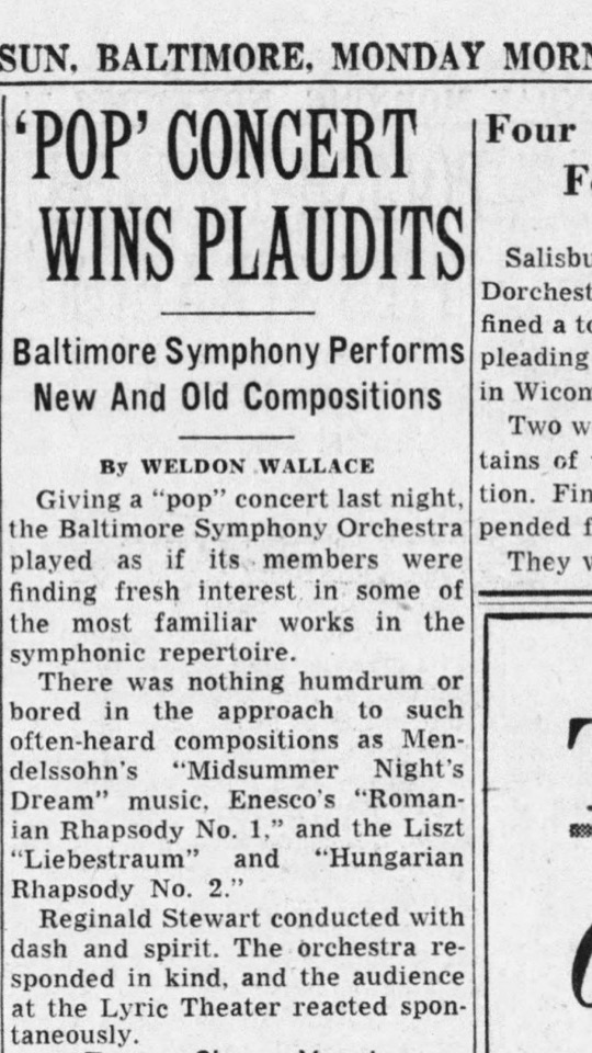 BaltSymphony's tweet photo. #OnThisDay in 1949 the Baltimore Symphony's first ever pops concert was said to "win plaudits." This weeks pops episode of #BSOSessions with Jack Everly may look a little different than our performance in 1949 - but there's still "nothing humdrum" about it! https://t.co/NjxjgkgMaa