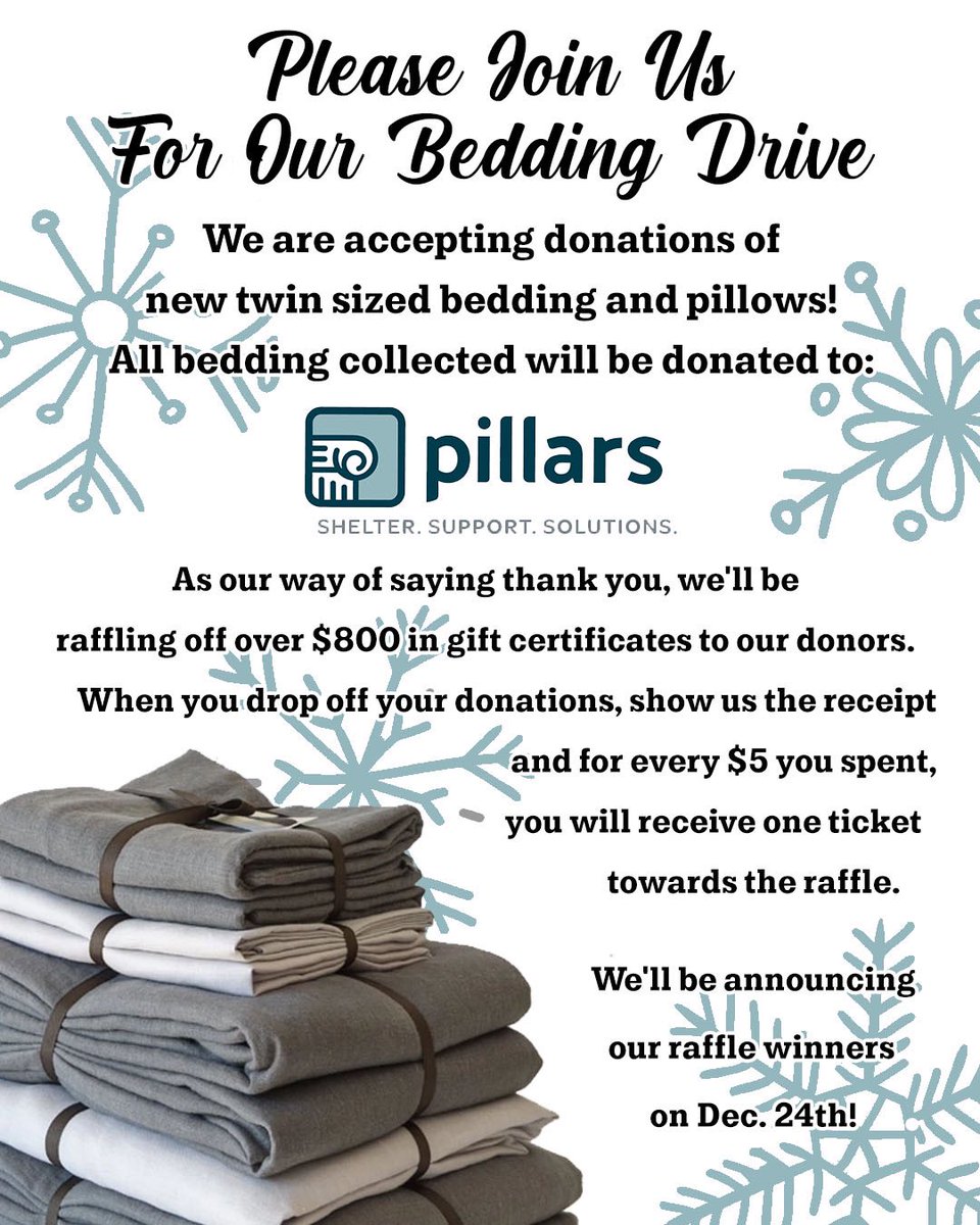 timelessWI's tweet photo. We have decided not to pursue our usual, in-person Beyond the Needle event this year. Instead, we are collecting twin size bedding &amp; pillows that we'll be donating to Pillars, Inc. for their adult and family shelter! Feel free to message us if you’re interested! https://t.co/yda2W4Phb5