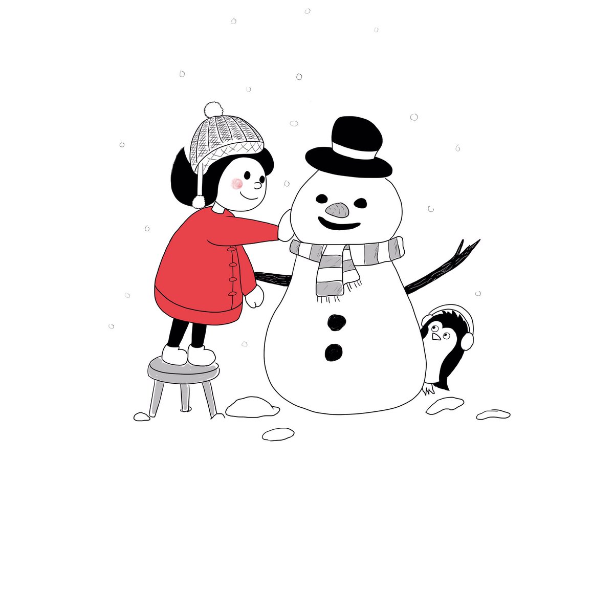 cmurton07's tweet photo. Do you want to build a snowman! #christmasart #kidlitart #Christmas #childrensillustration #illustration https://t.co/u8zTmTrAD2