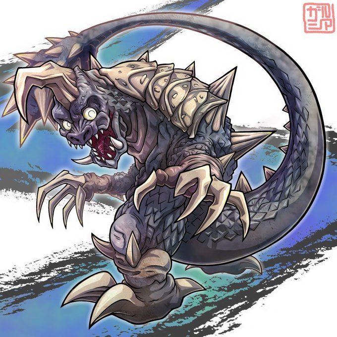 #ウルトラマンZ 第21話に登場した宇宙凶険怪獣ケルビムを描きました。てか今回から最終5部作って言われたら更に緊張感増すじゃん…
多彩な武器を誇る怪獣ですが今回は超音速クラッシャーテイル(尻尾)を振るうポーズで。弾道エクスクルーシブスピット(火球)を撃つポーズはまた機会があれば… 