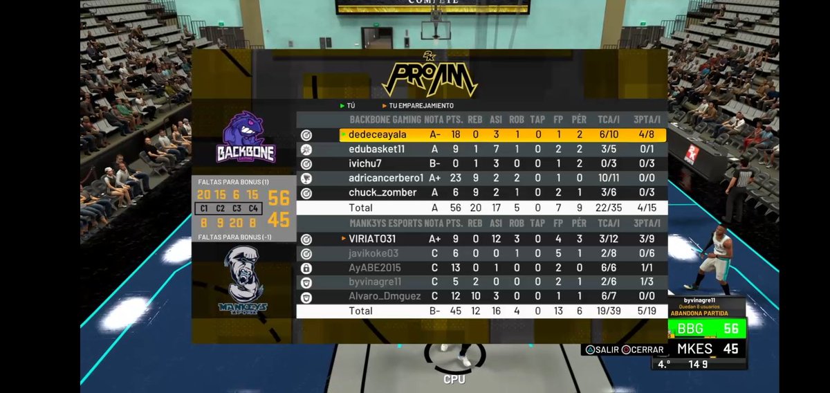 bbonegaming's tweet photo. ¡FINAL! 🎮🏀

Conseguimos la victoria por 2-0 (56-45 y 49-44) en la J3 de la @ThunderLeague2K . GG @MankeysEsports y mucha suerte en lo que queda de Liga! 

¡Enhorabuena chavales ,este es el camino ! 
 
#SOMOSBACKBONE 🔮 https://t.co/68z608rNe4