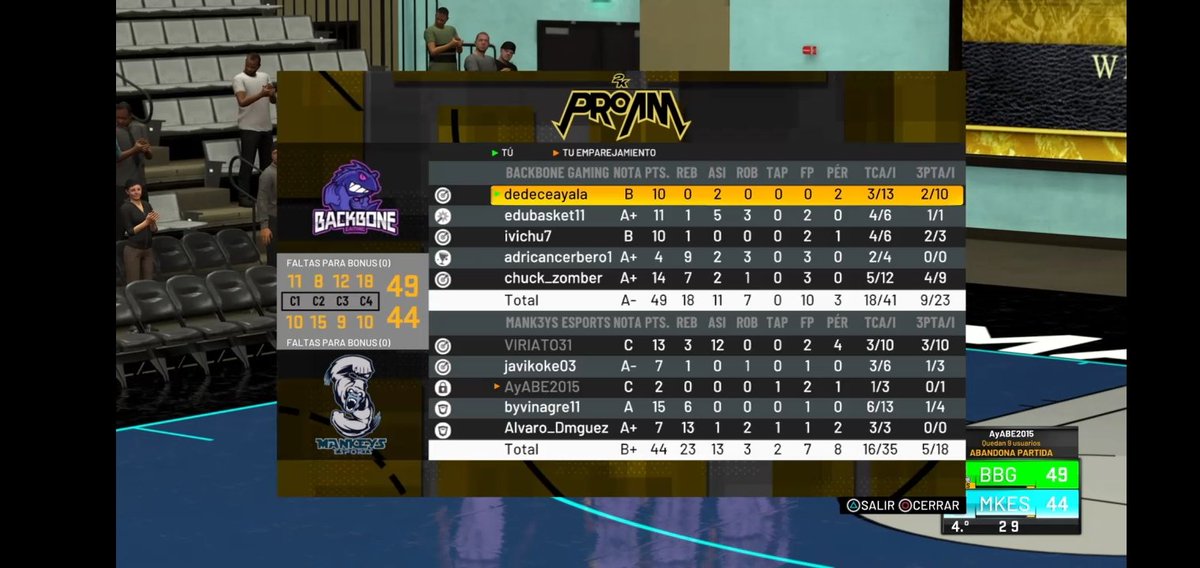 bbonegaming's tweet photo. ¡FINAL! 🎮🏀

Conseguimos la victoria por 2-0 (56-45 y 49-44) en la J3 de la @ThunderLeague2K . GG @MankeysEsports y mucha suerte en lo que queda de Liga! 

¡Enhorabuena chavales ,este es el camino ! 
 
#SOMOSBACKBONE 🔮 https://t.co/68z608rNe4