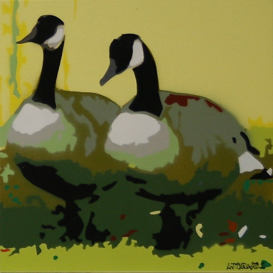 Happy to send this little gaggle to a new@home yesterday. Thanks for coming by Tony! #geese #canadageese #stencilart #stencil
