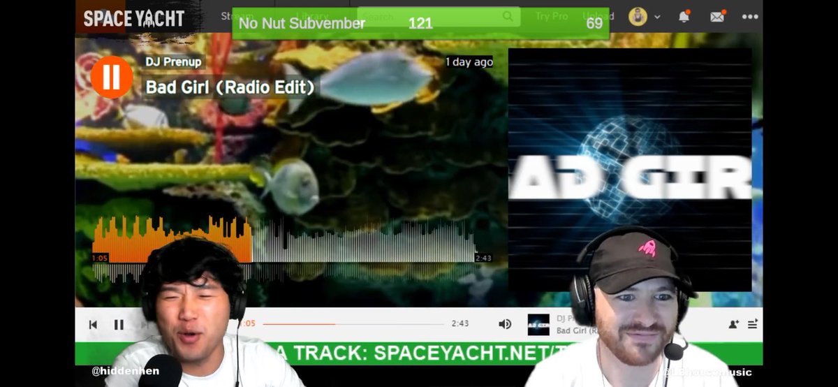 djprenup's tweet photo. Thank you again @spaceyacht @hiddenhen @LBHouseMusic and everyone who tuned in to watch it. Keep listening for more dope ass music being released out here are some stills 🤣 ss/c @itschiddy #heldnote https://t.co/VSWRa394DI