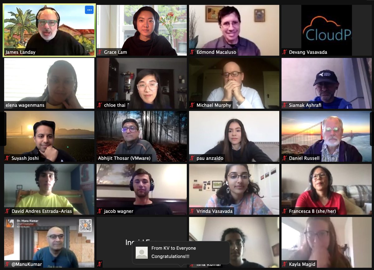 graceyraspberry's tweet image. AI for education: collaborative watch parties, healthcare insurance, and mental health, it was an honor to judge the projects from Stanford’s CS377E class taught by Professor @landay